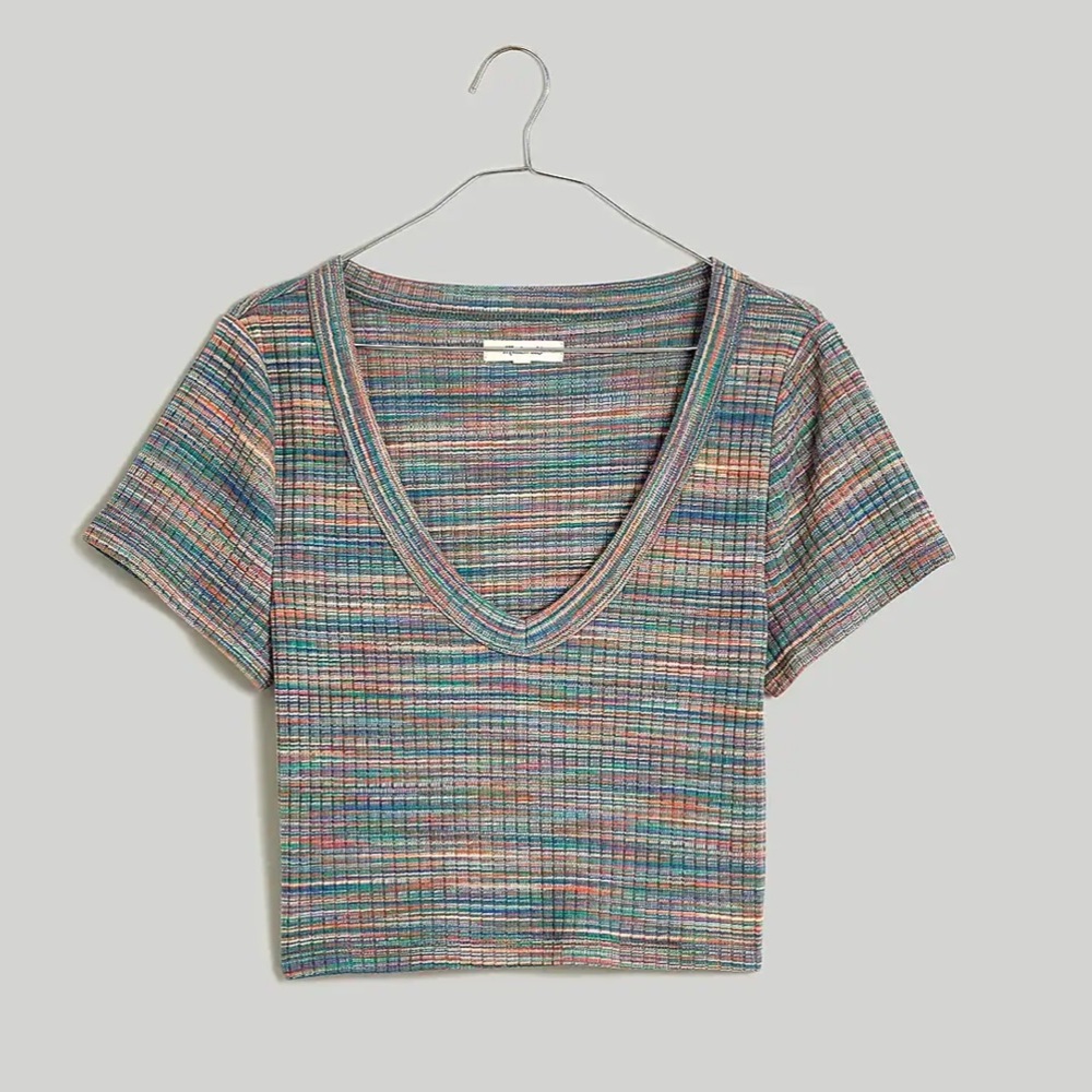 BNWT Madewell Space dye Brightside Rib Cropped Tee
